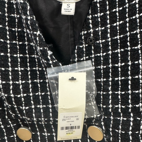 Francesca's Collections Black and White Tweed Mini Dress - Picture 5 of 6